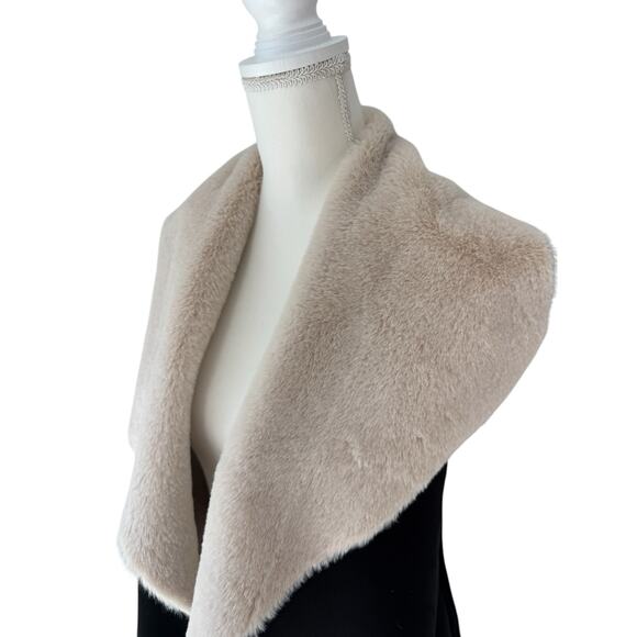 TWELFTH LOVE Sweater Vest Womens Medium Cream Black Faux Suede - Picture 8 of 11
